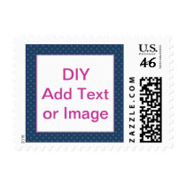 DIY Small Stamp Navy Blue Polka Dots and Pink