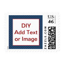 DIY Small Stamp Navy Blue Polka Dots and Red