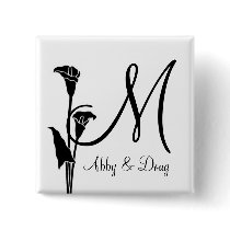 DIY Tulip logo with monogram Button
