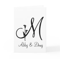 DIY Tulip logo with monogram Greeting Cards