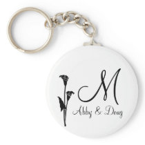 DIY Tulip logo with monogram Key Chains