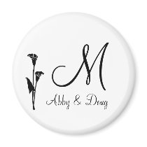 DIY Tulip logo with monogram Fridge Magnet