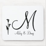 DIY Tulip logo with monogram Mousepads