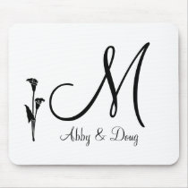DIY Tulip logo with monogram Mousepads