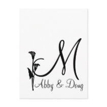 DIY Tulip logo with monogram Postcard
