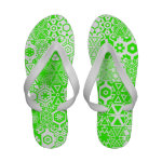 Dizzy Delights Pattern_Electric Green Flip Flops