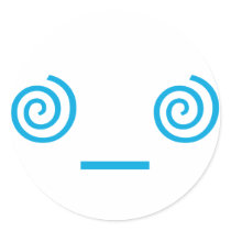 Dizzy in Light Blue Round Stickers