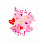 Dizzy in Love Valentine Postcard