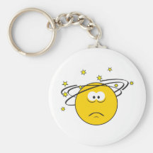Dizzy Smiley Face Key Chain