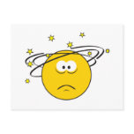 Dizzy Smiley Face Post Card