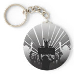 dj-alb-negru-cu-fete keychain