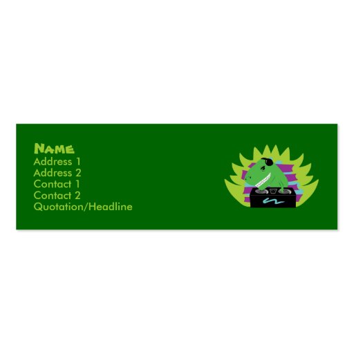 Dj-asaurus Rex T-Rex DJ Profile Cards Business Card (front side)