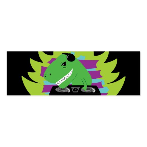 Dj-asaurus Rex T-Rex DJ Profile Cards Business Card (back side)