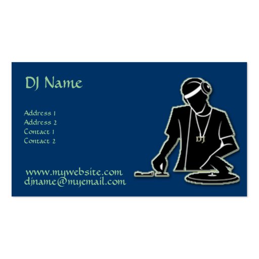 DJ at Work! Business Card Template (front side)