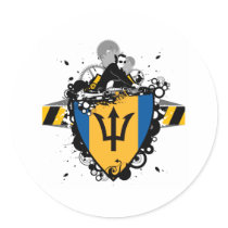 DJ Barbados Round Stickers
