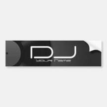 DJ Bumper Sticker with Vinyl Background