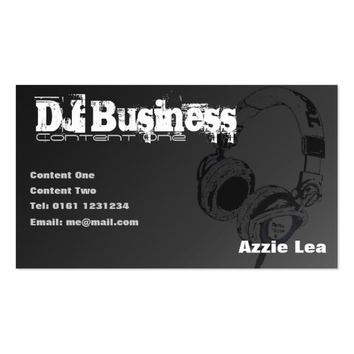 DJ Business Card [black] - customisable (front side)