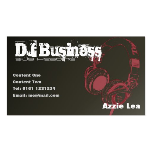 DJ Business Card [brown] - customisable (front side)