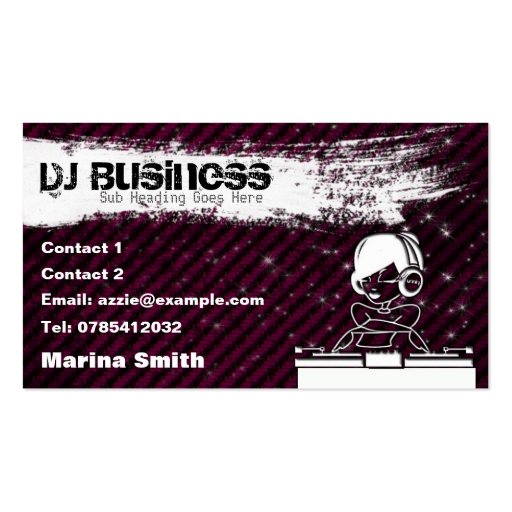 DJ Business Card [female] - customisable (front side)