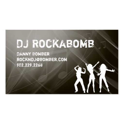 Dj Business Card Music Black Retro Dance (back side)