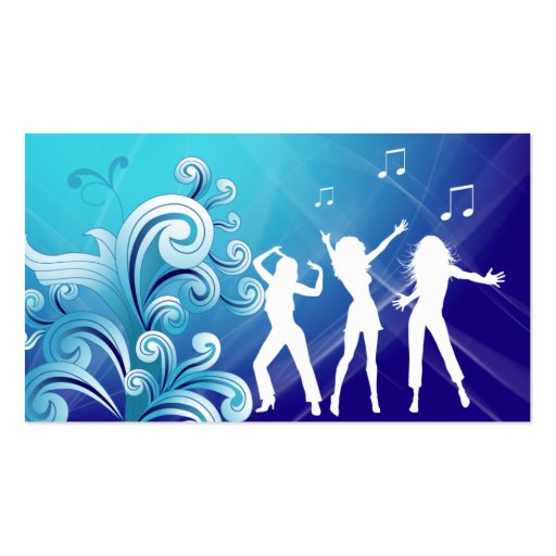 Dj Business Card Music Blue Retro Dance (front side)