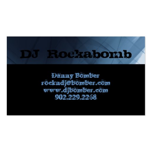 Dj Business Card Music blue Retro Dance 2 (back side)