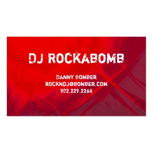Dj Business Card Music Red Retro Dance 2 (back side)
