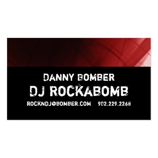 Dj Business Card Music Ruby Red Retro Dance (back side)