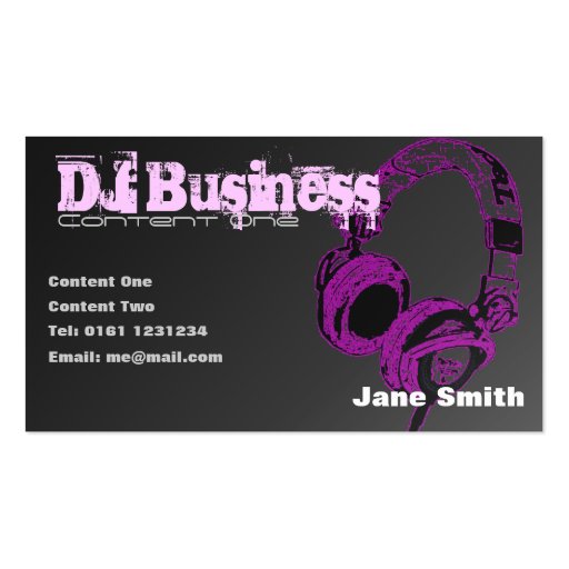 DJ Business Card [pink] - customisable (front side)