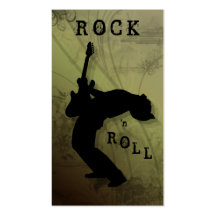 DJ Business Cards Guitar Music Beige