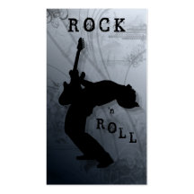 DJ Business Cards Guitar Music Black Gray