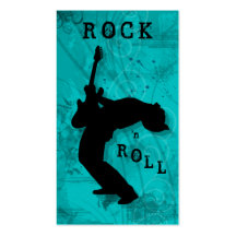 DJ Business Cards Guitar Music Blue