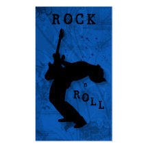 DJ Business Cards Guitar Music Blue 2