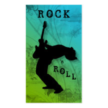 DJ Business Cards Guitar Music Blue / Green