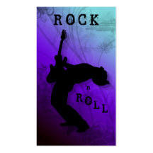 DJ Business Cards Guitar Music Blue Purple