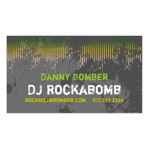 Dj Business Cards Yellow Music Bars (back side)