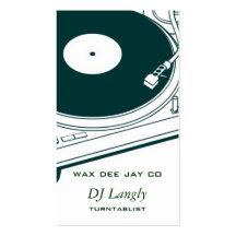 DJ Dee Jay Turntable Business Card Templates