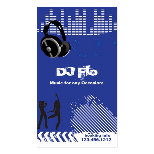 DJ - deejay music coordinator Business Card Templates (front side)