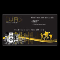 DJ - deejays music coordinator business cards
