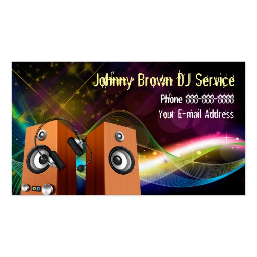 DJ Disc Jockey Business Card (front side)