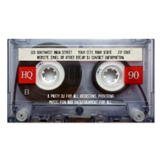 DJ Extraordinaire Cassette Tape Business Card Templates