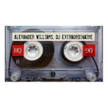 DJ Extraordinaire Cassette Tape Business Card Templates