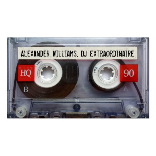 DJ Extraordinaire Cassette Tape Business Card Templates