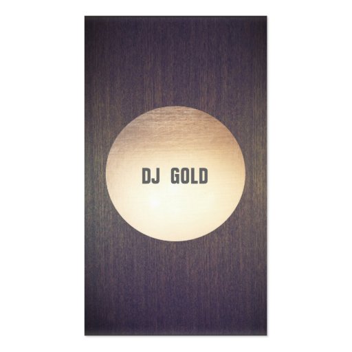 DJ Faux Gold Leaf Circle Wood Business Card