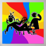 "DJ Goes Down" Rainbow Pop Art Poster posters