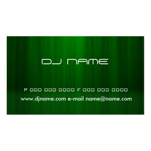 DJ_green Business Card Template (back side)