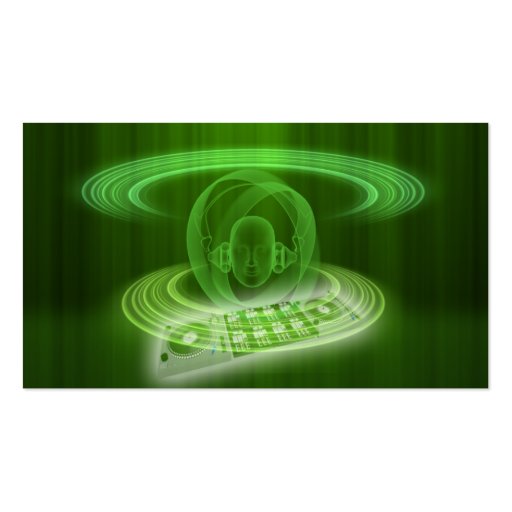 DJ_green Business Card Template (front side)