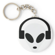 dj headphone alien area 51 key chain