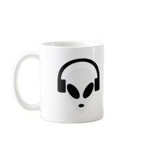 dj headphone alien area 51 coffee mug