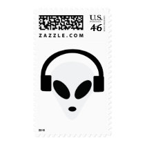 dj headphone alien area 51 stamp